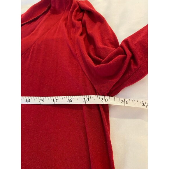 Blouse Size XL Top V Neck Pullover Burgundy Women Soft Long Sleeve Casual Chic - Picture 4 of 6